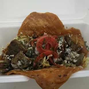 The gyro, minus two pieces of zucchini (sorry)