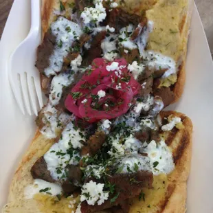 really happy to see Wheelie Gourmet at Main Plaza! Despite not having pita bread, he whipped up the best gyro on Texas Toast.