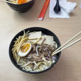 Chicken and tofu ramen
