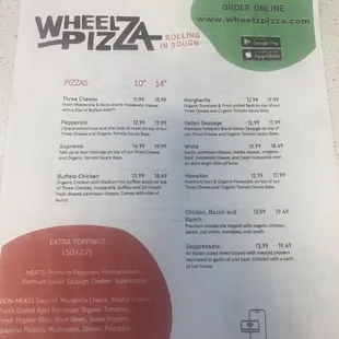 menu