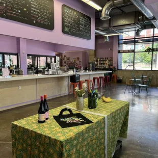 Counter space where the cool people make our earth-friendly food.