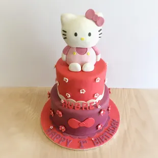 Hello Kitty cake...topper was made out of rice crispy and it was PERFECT!!!