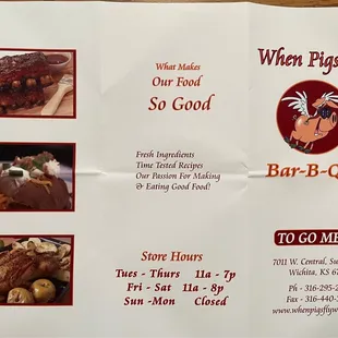 To Go menu