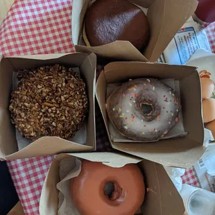 Chocolate Bavarian cream, pecan french toast, vanilla confetti, tropical glaze