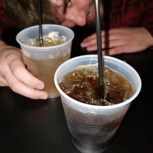 Jim Beam with coke + Jim Beam with ginger ale