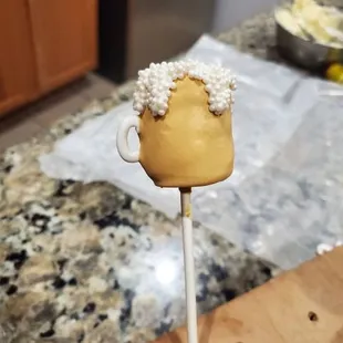 "Cheers to 50" Matching Beer Mug Vanilla and Lemon Cake Pops