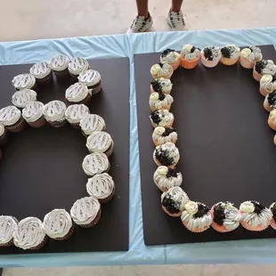 Wine infused 80th birthday cupcakes