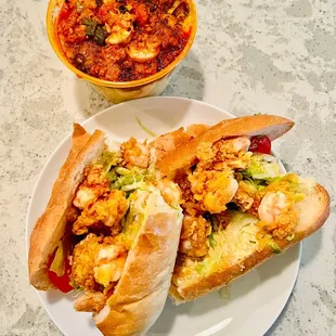 Shrimp PoBoy  Shrimp &amp; grits (large)