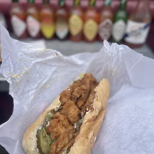 Fried chicken po&apos;boy ($15)