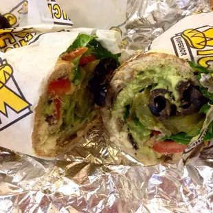 Tomato &amp; Avocado Wheat Skinny Wich w/random veggies.