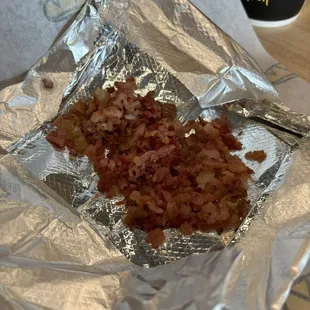 Bacon pieces?!? This is what the bacon is. Very sad.