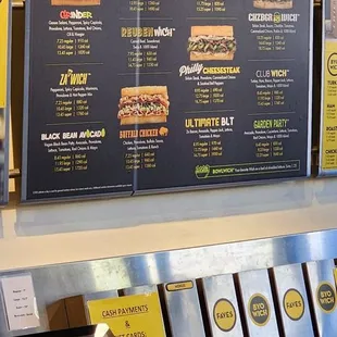 Photo of the sandwich menu. The photos do not reflect the actual one you&apos;ll get.