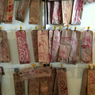 Bags that kids have decorated