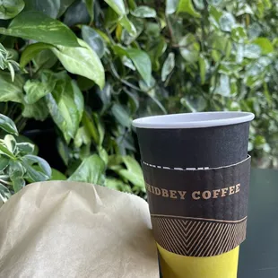 a cup of coffee on a table