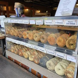 A wide variety of unique sweet and savory bagels!