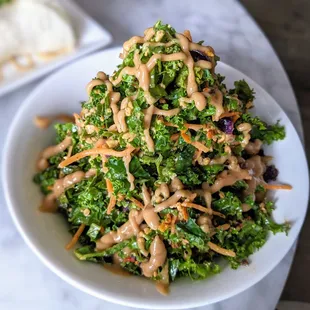 a bowl of broccoli salad