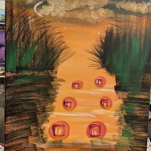 My crazy looking painting but was so much fun