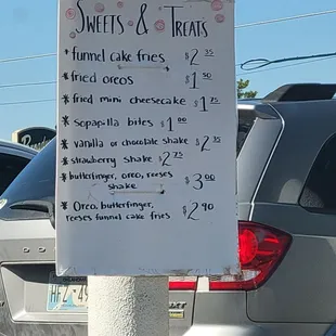 a sign for sweets and treats