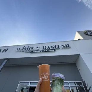 Thai tea and ube matcha