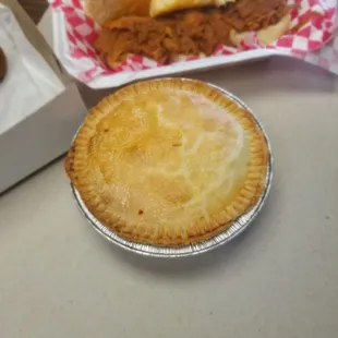 a pie and a sandwich