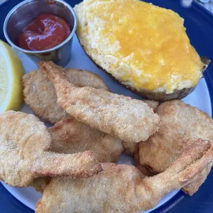 Shrimp and twice baked potato