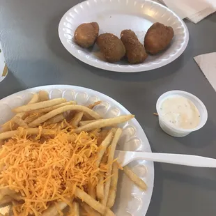 My &quot;cheese fries&quot; and jalapeño poppers