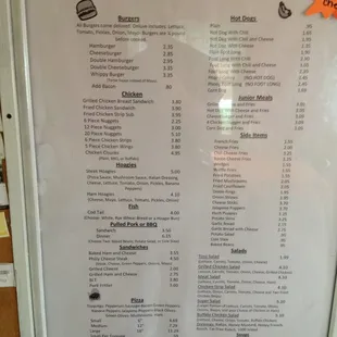 Food menu