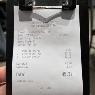 Whiptail.  The bill.