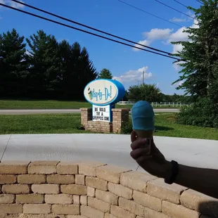 Blueberry ice cream (Smurfberry) same as Kings Island. I love the Smurfberry milkshakes!