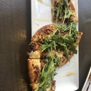 best flatbread ever: Prosciutto, walnuts (what?!), arugula, honey, perfect balance of flavors and soft middle/crisp edges  $12 on happy hour