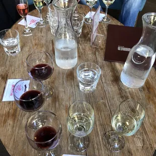 4 different flights, all decent pours. My Primitivo, Vino Verde &amp; Sancerre is middle bottom