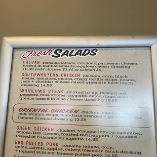 the menu
