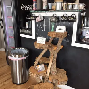 a display of food items