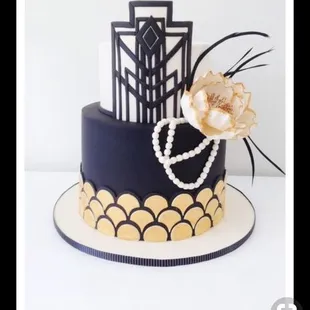 Inspiration picture, the bottom tier was supposed to be blush with a silver scallop design