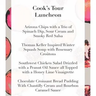 Menu for Large Church Luncheon Event
