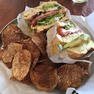 Blackened Chicken Sandwich with House chips!!