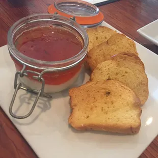 Goat cheese &amp; pepper jelly