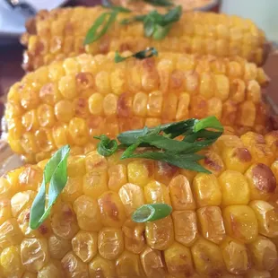 The fried corn on the cob