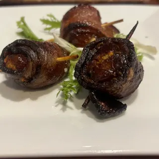 Bacon Wrapped and Gorgonzola Stuffed Dates