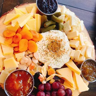 Pictured is one our cheese and fruit boards!