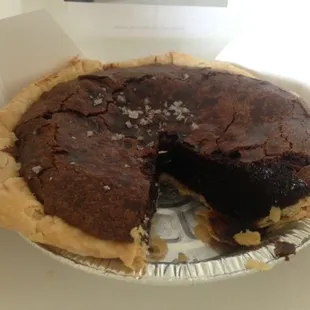 Chocolate chess pie with sea salt - decadent, totally recommend