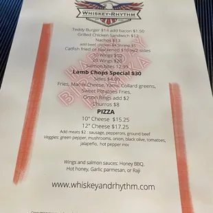 Food menu