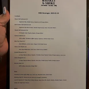 Limited menu