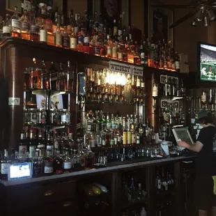 The whiskey selection doesn't disappoint. Excellent bar tenders. No food but they let you order in! Also a great hot dog place steps away.