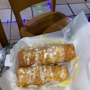 Peach cobbler egg roll