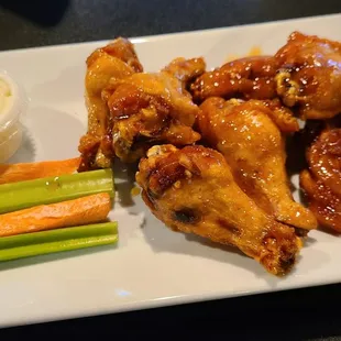 Thai Chili Sauce Bone-in Wings were messy but tasty.