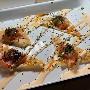 Smoked Salmon Wontons