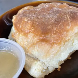 Fluffy biscuit with Whiskey butter on the side