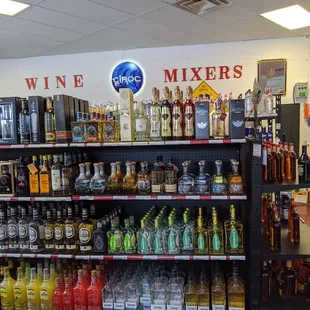 a display of liquor in a liquor store