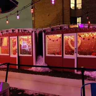 a trolley with lights on it